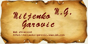 Miljenko Garović vizit kartica